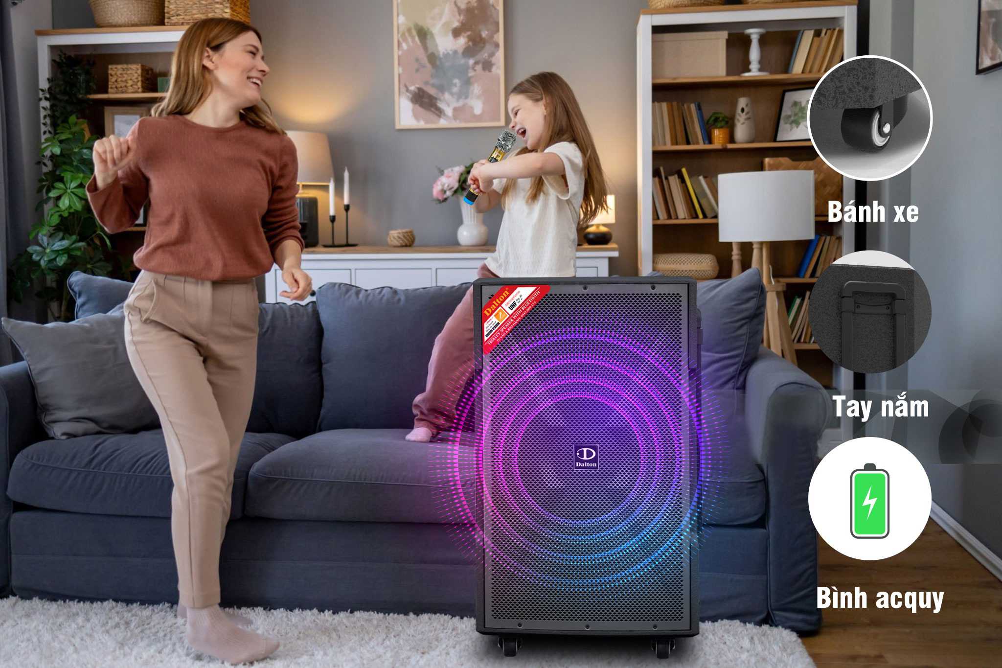 Loa kéo di động karaoke Dalton TS-15G700X - Công suất 700W